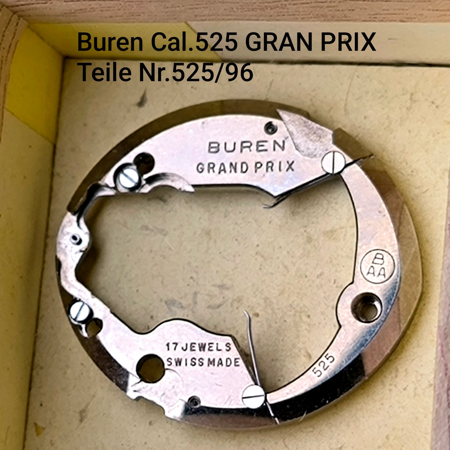 Buren Cal. 525 - Bumper - NOS - Buren GRAND PRIX Teile Nr. 96 - Pendelschwungmasse / Oscillating Weight