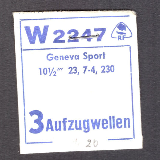 GSW Geneva Sport Watch - Cal. 230 = ident. Cal. 23, Cal. 7-4 - Part. 401 - Aufzugwelle / Windig Stem - NOS - Vintage