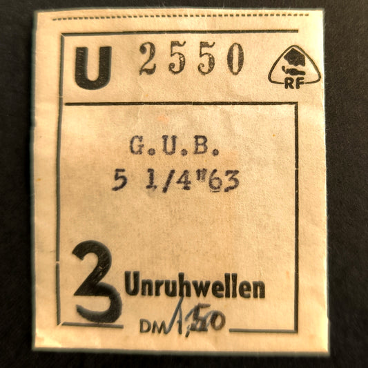 GUB - Cal. 63 - Unruhwelle / Balance Staff - NOS - Vintage - Nr. 723