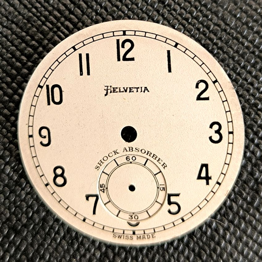 Helvetia - Zifferblatt / Dial - NOS - Vintage - Cal. 82 - 1930er-40er Jahre - D = 25,95mm