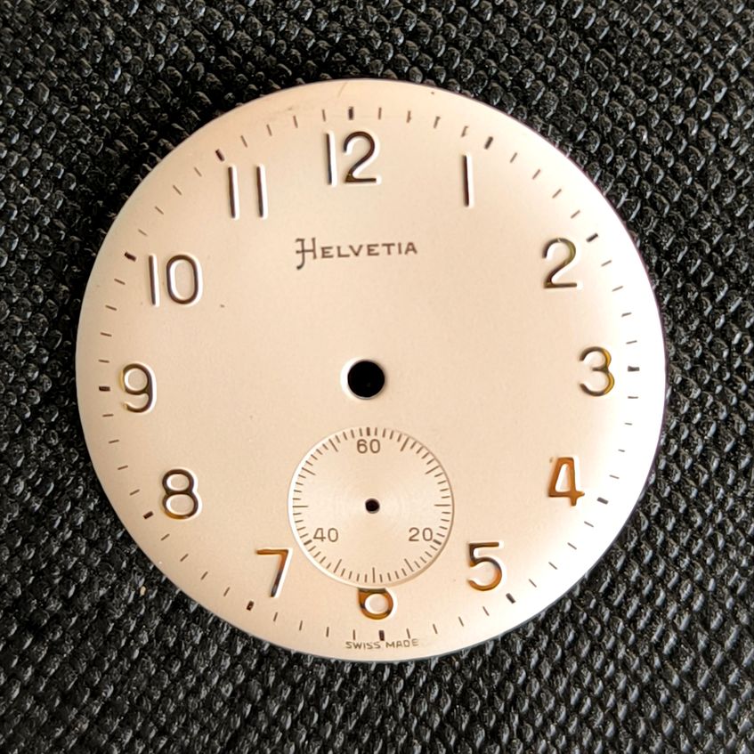 Helvetia - Zifferblatt / Dial - NOS - Vintage - Cal. 82 - 1930er-40er Jahre - D = 28,75mm