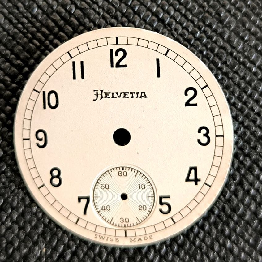 Helvetia - Zifferblatt / Dial - NOS - Vintage - Cal. 82 - 1930er-40er Jahre - D = 23,0mm