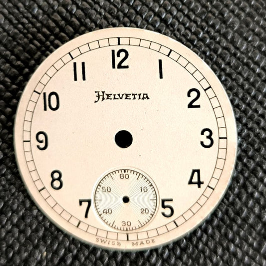 Helvetia - Zifferblatt / Dial - NOS - Vintage - Cal. 82 - 1930er-40er Jahre - D = 23,0mm