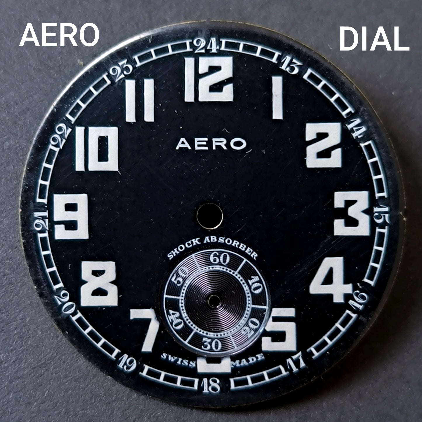 grosses Helvetia WK2 / Military - AERO - Flieger Zifferblatt / Dial - NOS - Vintage - D=28,0 mm - für Helvetia Cal. 82