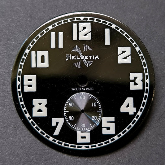 grosses Helvetia WK2 / Military - Flieger Zifferblatt / Dial - NOS - Vintage - D=31,0 mm - für Helvetia Cal. 82