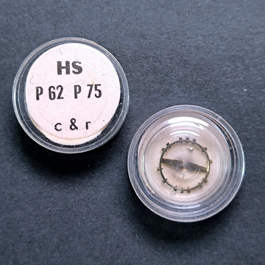 HS - Lorsa - Unruh Komplett - NOS - Cal. P 62 = ident. Cal. P 75 - Unruhreif mit Masseschrauben - Vintage - Part. 721