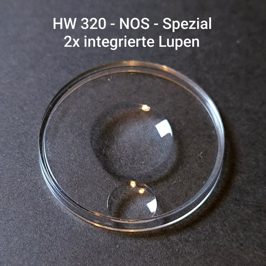 HW Glas - Sonderform Lupenglas - Kunststoff - NOS - Vintage - D = 320