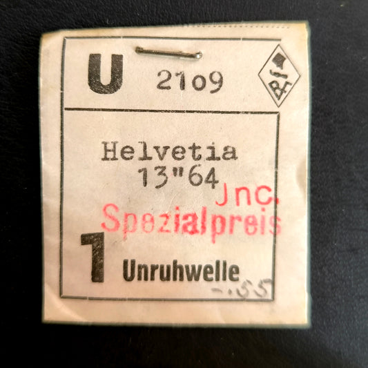 Helvetia - Cal. 64 - 13`` - Unruhwelle / Balance Staff - Incabloc - NOS - Vintage - Part Nr. 723