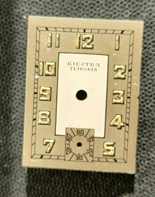 Helvetia KIESTRA TIJDSEIN - NOS - Art Deco Zifferblatt - L = 23,6mm X B = 17,7mm - für Helvetia Cal. 75 - 1930er Jahre
