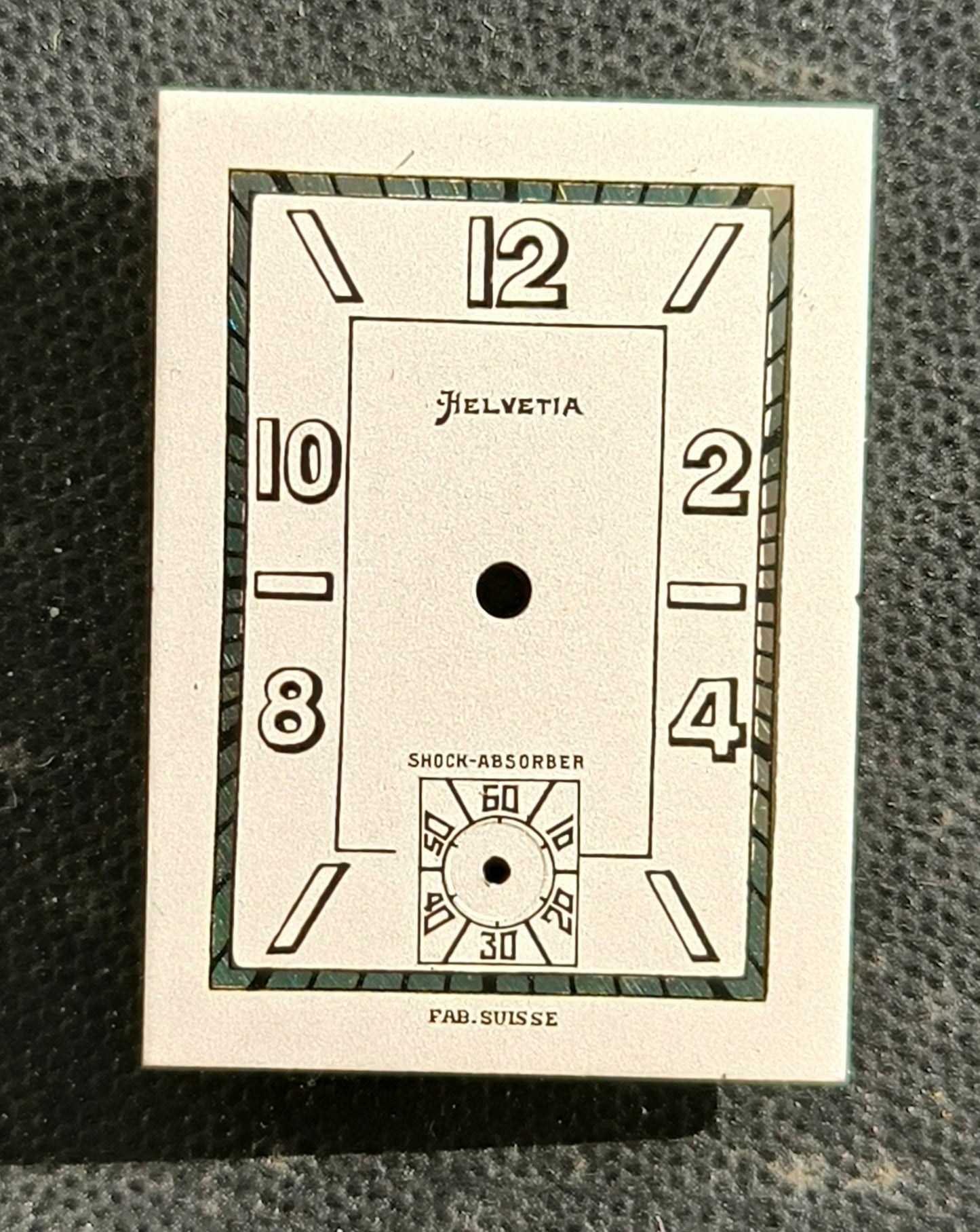Helvetia - NOS - Art Deco Zifferblatt - L = 27,0mm X B = 19,6mm - für Helvetia Cal. 75 - 1930er Jahre