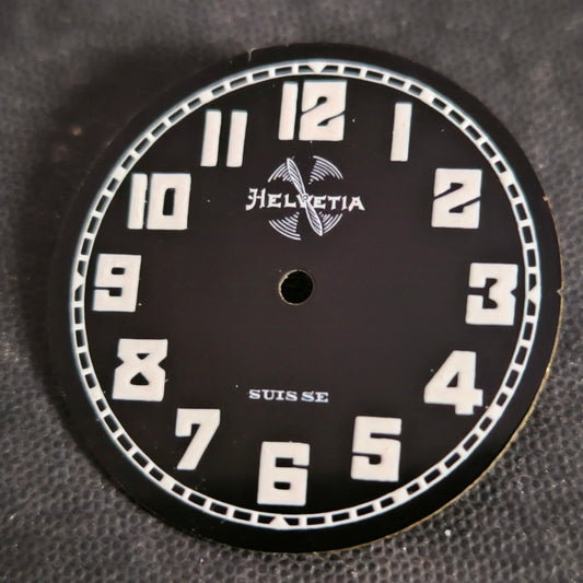 Helvetia Suisse Fliegeruhren Zifferblatt WK2 - NOS - Helvetia Cal. 800er Serie - D = 31,0mm