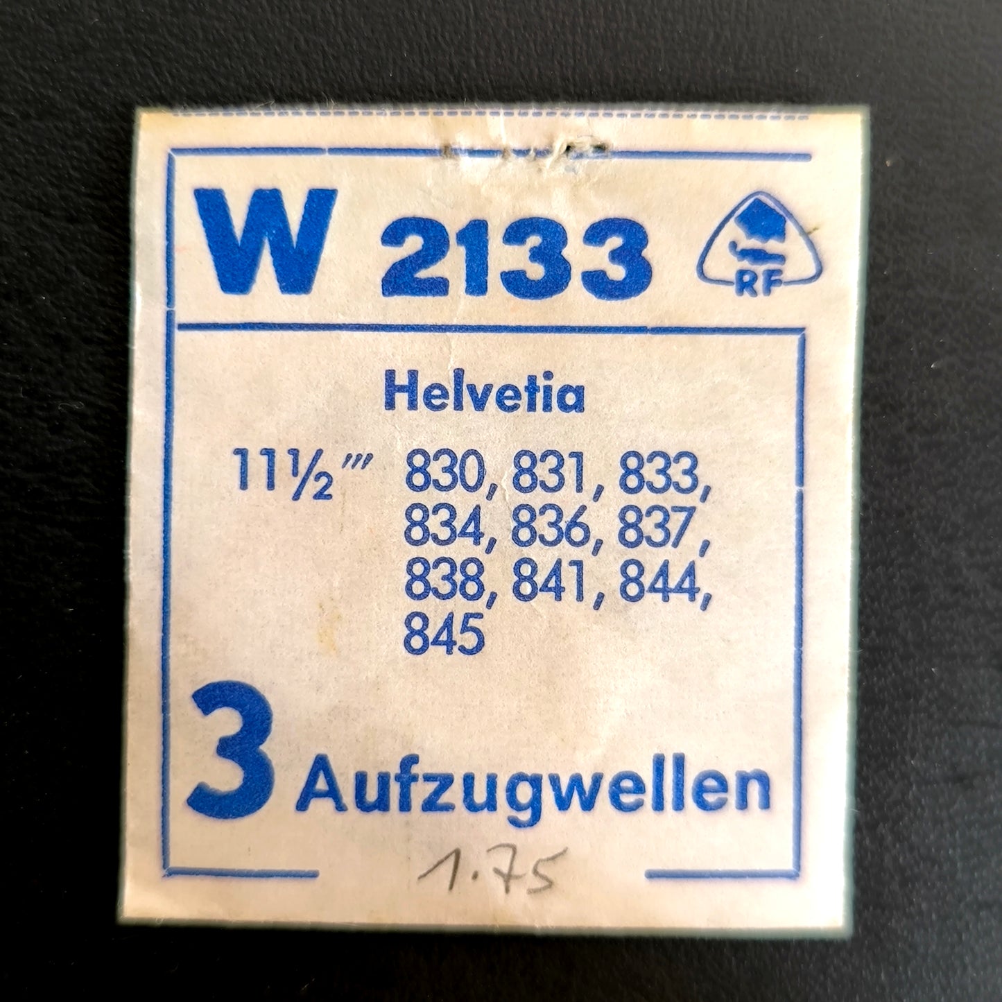 Helvetia - Cal. 830, 831, 833, 834, 836, 837, 838, 841, 844, 845 - Aufzugwelle / Winding Stem - NOS - Vintage - Part Nr. 401