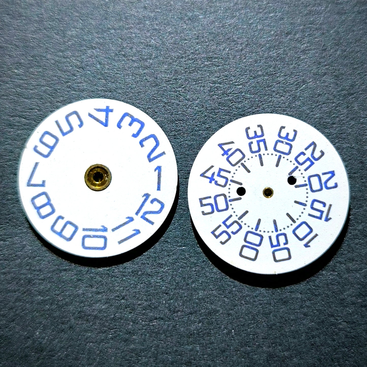 Amida Digital - Minutenscheibe & Stundenscheibe - NOS - AMIDA Cal. 420, 425, 435, 4350 ... - Weiß & Blau