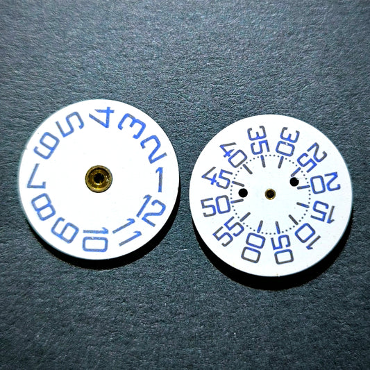 Amida Digital - Minutenscheibe & Stundenscheibe - NOS - AMIDA Cal. 420, 425, 435, 4350 ... - Weiß & Blau