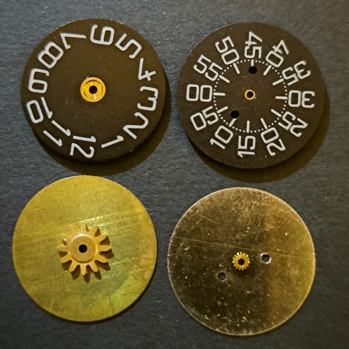 Amida Digital - Minutenscheibe & Stundenscheibe - NOS - AMIDA Cal. 420, 425, 435, 4350 - Schwarz & Weiß