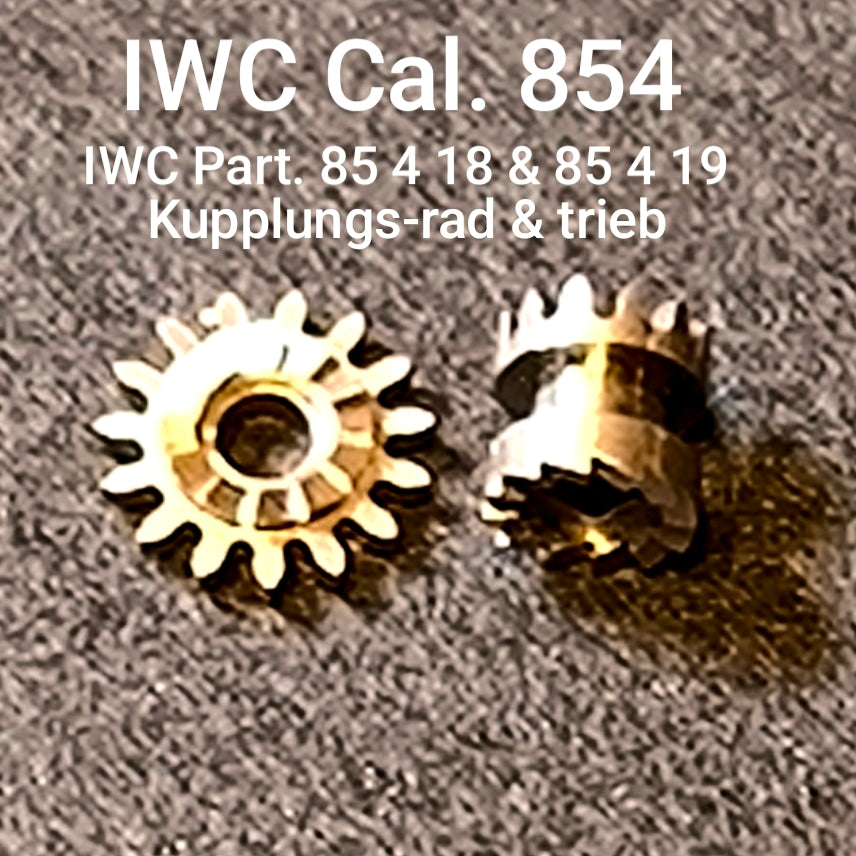 IWC Cal. 854 - Kupplungsrad & Kupplungstrieb - Clutch Wheel & Winding Pinion - IWC Part. 85418 & 85419 - EB Part. 407 & 410 - NOS - Vintage
