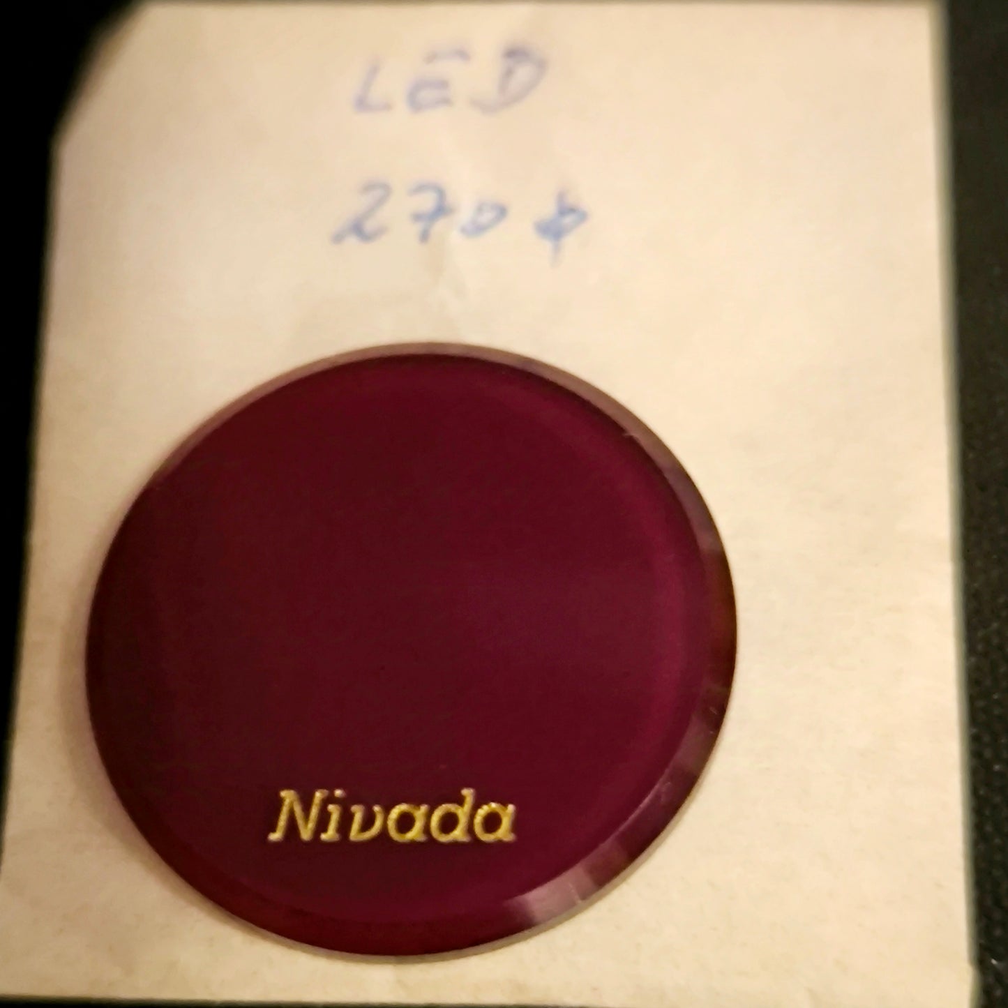 LED - NOS Uhrglas in Rot - Nivada, doppelter Druck in gelb/golden - Durchmesser 270