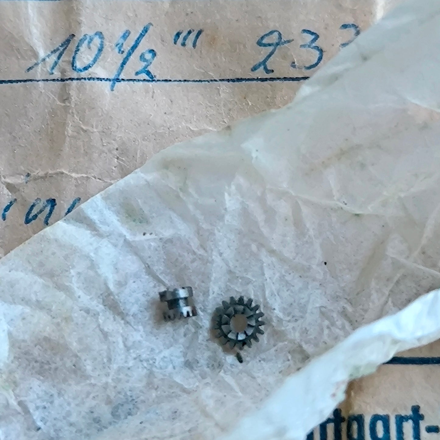 Jaeger LeCoultre Cal. 233 - Kupplungsrad & Kupplungstrieb - Clutch Wheel & Winding Pinion - EB Nr. 407 & 410 - NOS - Vintage