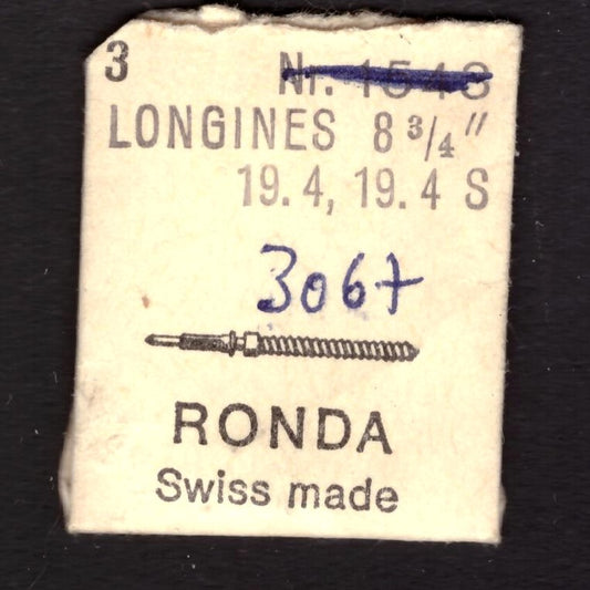 Longines - Cal. 19.4 =ident. Cal. 19.4S - Aufzugwelle / Winding Stem - NOS - Vintage - Part Nr. 401