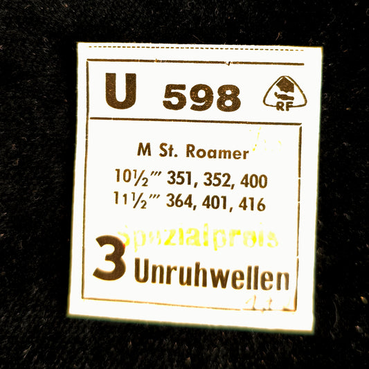 MST - ROAMER - Medana - Unruhwelle / Balance Staff - Cal. 351 =ident. Cal. 352, 364, 400, 401, 416 - NOS - Vintage - Nr. 723