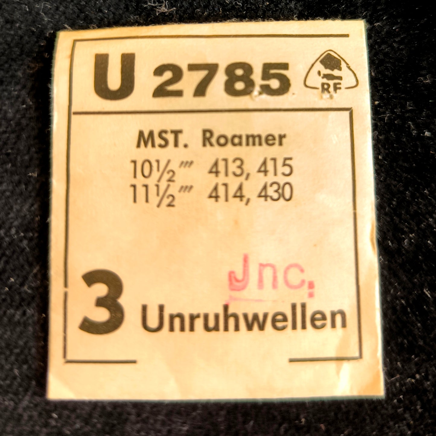 MST - ROAMER - Medana - Unruhwelle / Balance Staff - Cal. 413 =ident. Cal. 414, 415, 430 Incabloc - NOS - Vintage - Nr. 724