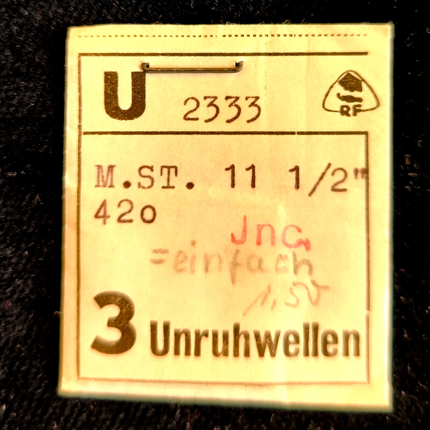MST - ROAMER - Medana - Unruhwelle / Balance Staff - Cal. 420 Incabloc - NOS - Vintage - Nr. 724