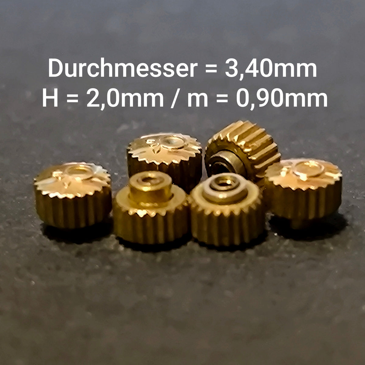 MILUS - KRONE / Crown  - NOS - Vintage - Dbl gelbgolden - Durchmesser 3,4mm