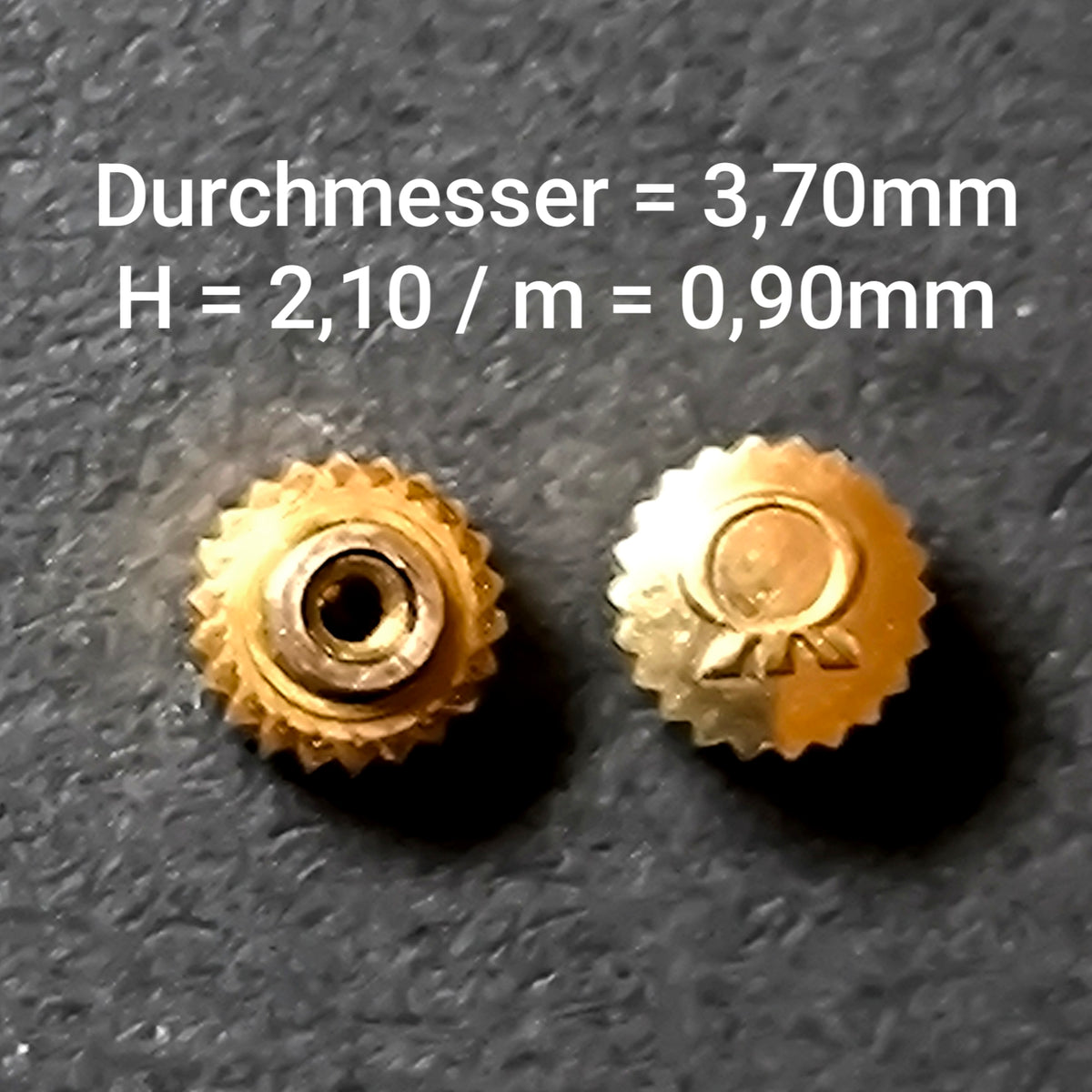 MILUS - KRONE / Crown  - NOS - Vintage - Dbl gelbgolden - Durchmesser 3,7mm
