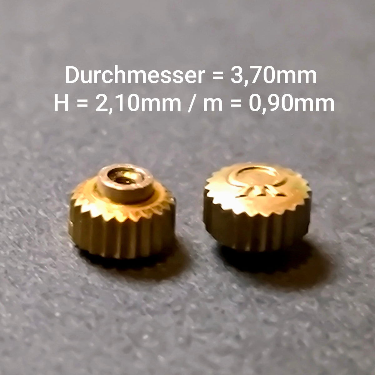 MILUS - KRONE / Crown  - NOS - Vintage - Dbl gelbgolden - Durchmesser 3,7mm