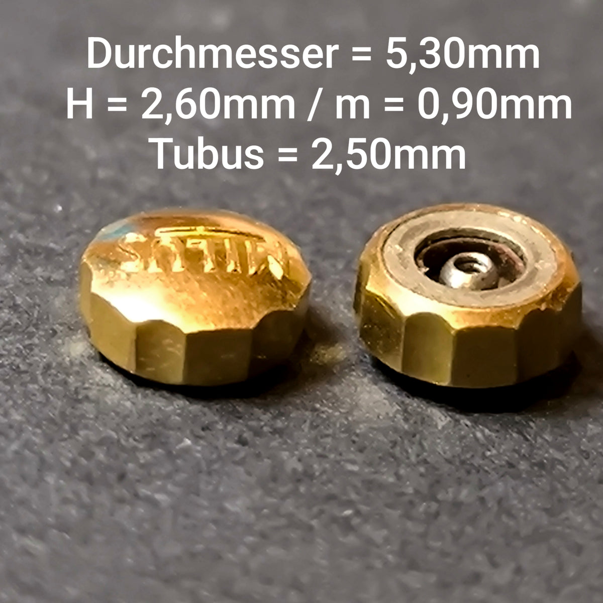 MILUS - KRONE / Crown  - NOS - Vintage - Dbl gelbgolden - Durchmesser 5,3mm