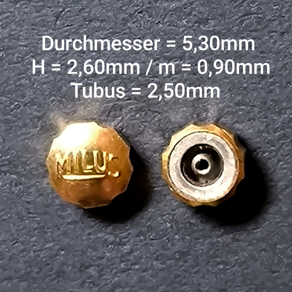 MILUS - KRONE / Crown  - NOS - Vintage - Dbl gelbgolden - Durchmesser 5,3mm