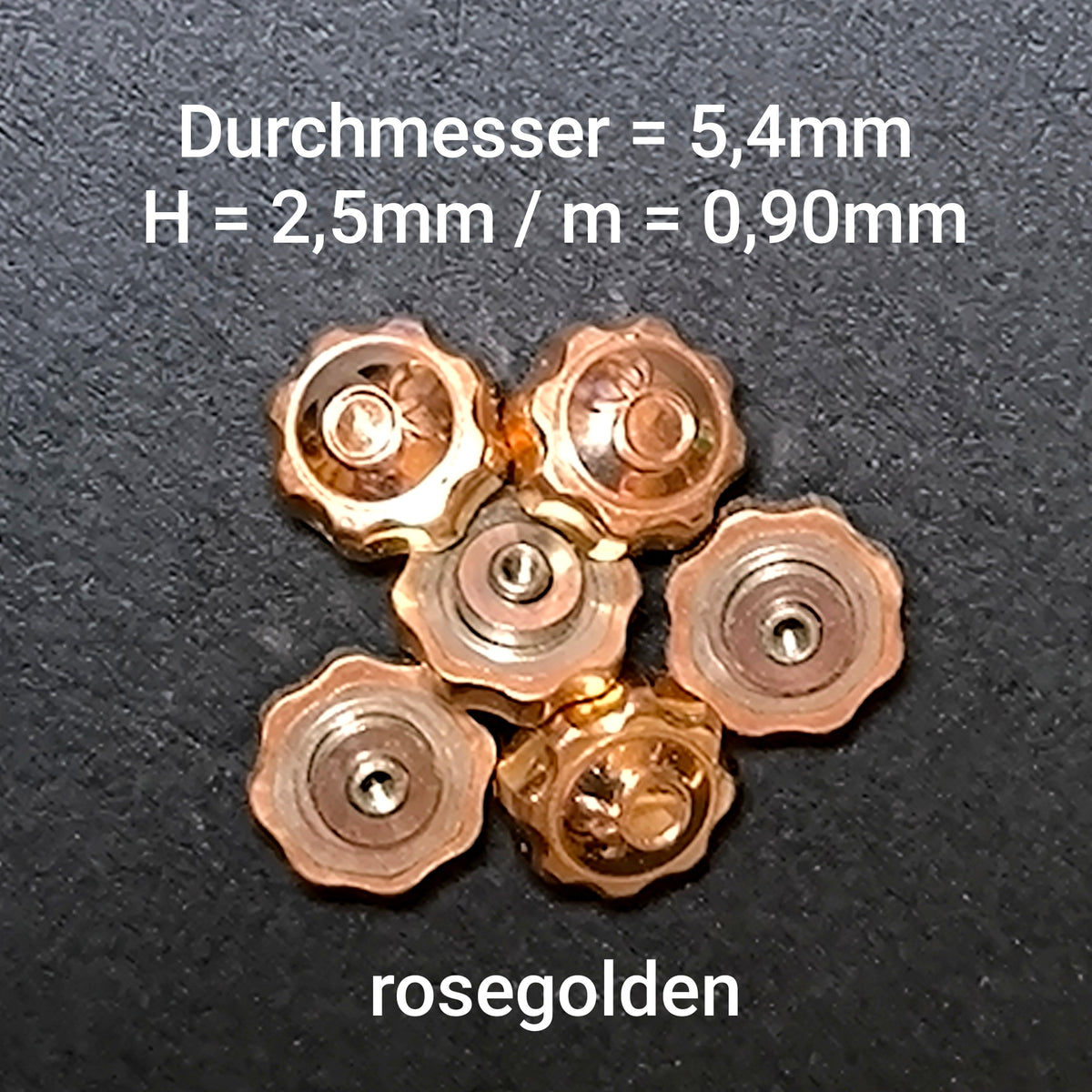 MILUS - KRONE / Crown  - NOS - Vintage - rosegolden - Durchmesser 5,4mm