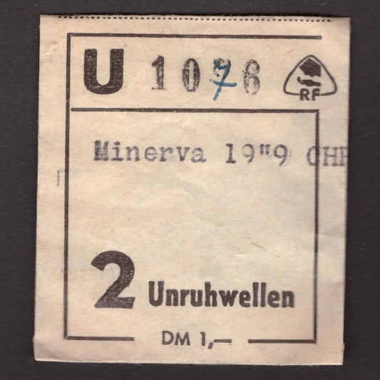 Minerva - Cal. 9 Chr. - 19``` - Unruhwelle / Balance Staff - NOS - Vintage - Part Nr. 723