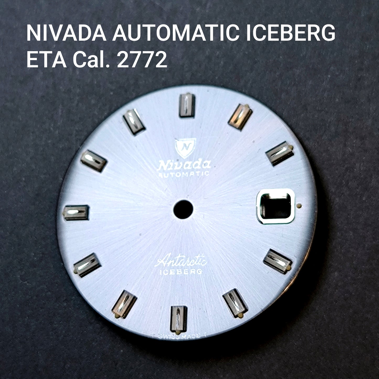 NIVADA AUTOMATIC Antarctic Iceberg - ZIFFERBLATT / DIAL - ETA Cal. 2772 - in schwarz/grau - NOS - Vintage