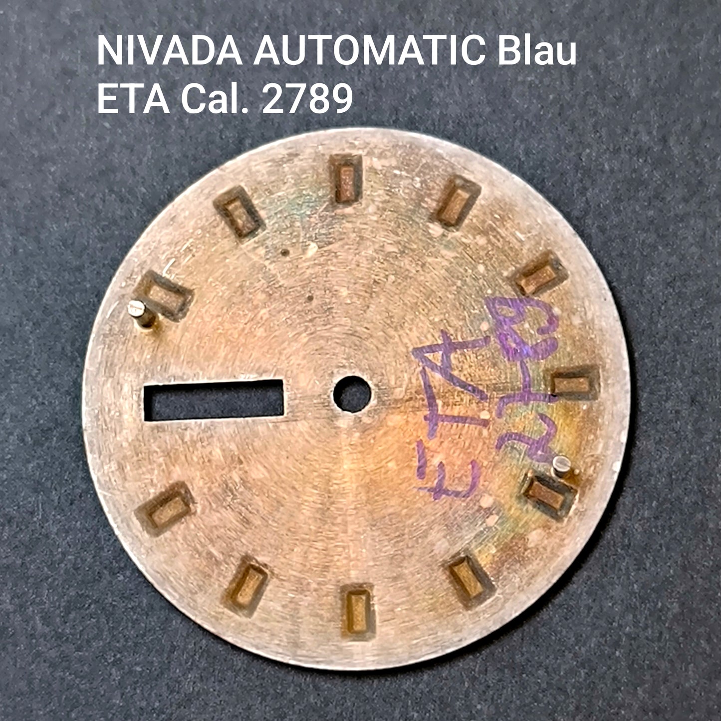 NIVADA AUTOMATIC - ZIFFERBLATT / DIAL - ETA Cal. 2789 - Blauer Verlauf ins Dunkle- NOS - Vintage