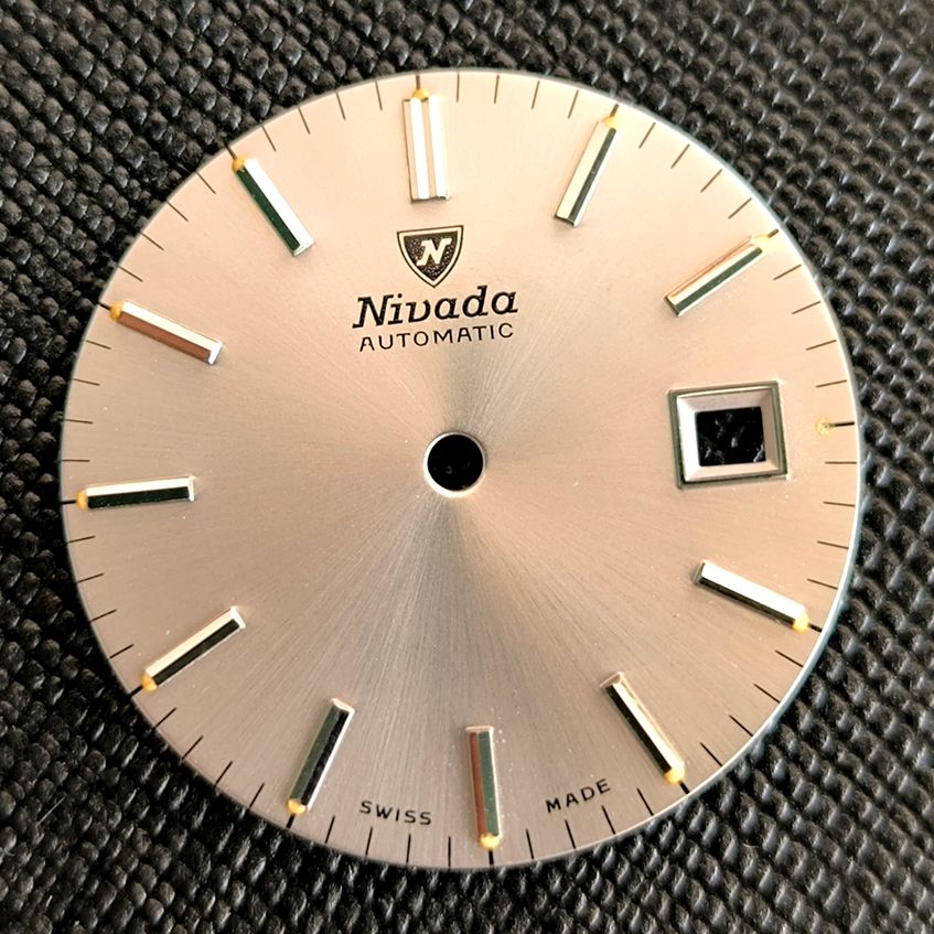 NIVADA AUTOMATIC - ZIFFERBLATT / DIAL - ETA Cal. 2772 - in Grau - NOS - Vintage
