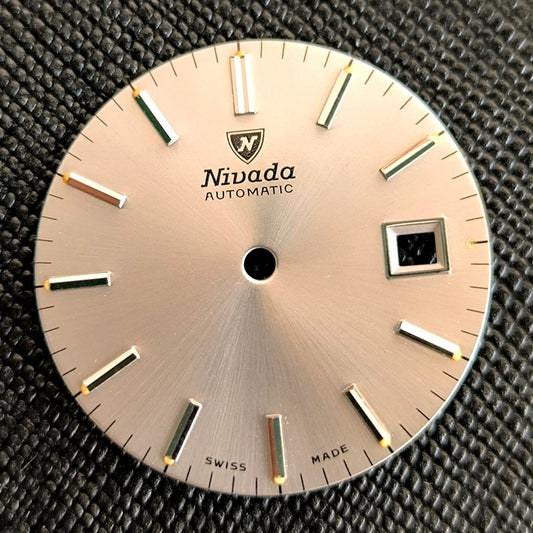 NIVADA AUTOMATIC - ZIFFERBLATT / DIAL - ETA Cal. 2772 - in Grau - NOS - Vintage