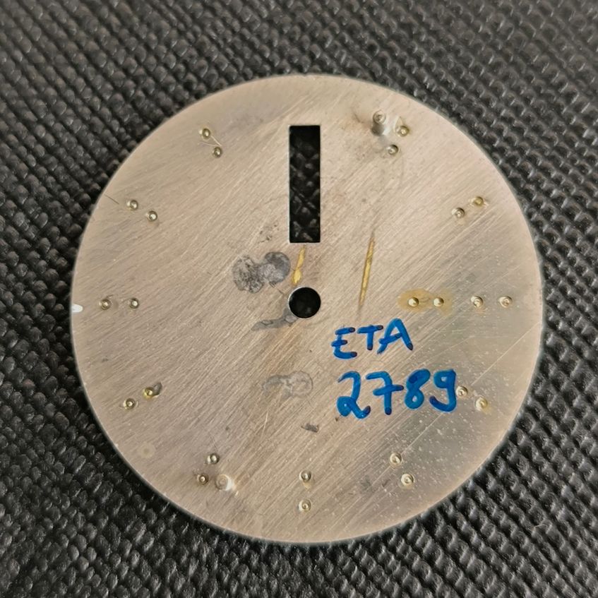 NIVADA COMPENSAMATIC AUTOMATIC - ZIFFERBLATT / DIAL - ETA Cal. 2789 - in Anthrazit / Braun - NOS - Vintage