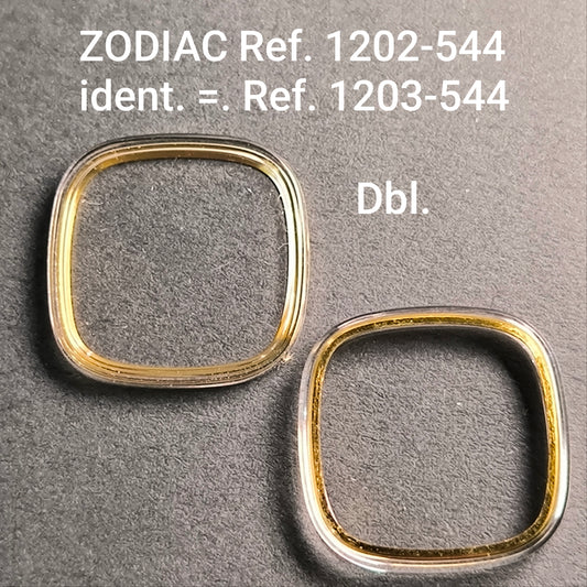 ZODIAC - orig. NOS Uhrglas - Vintage - Ref. 1202-544, ident. = 1203-544 - Dbl Spannring