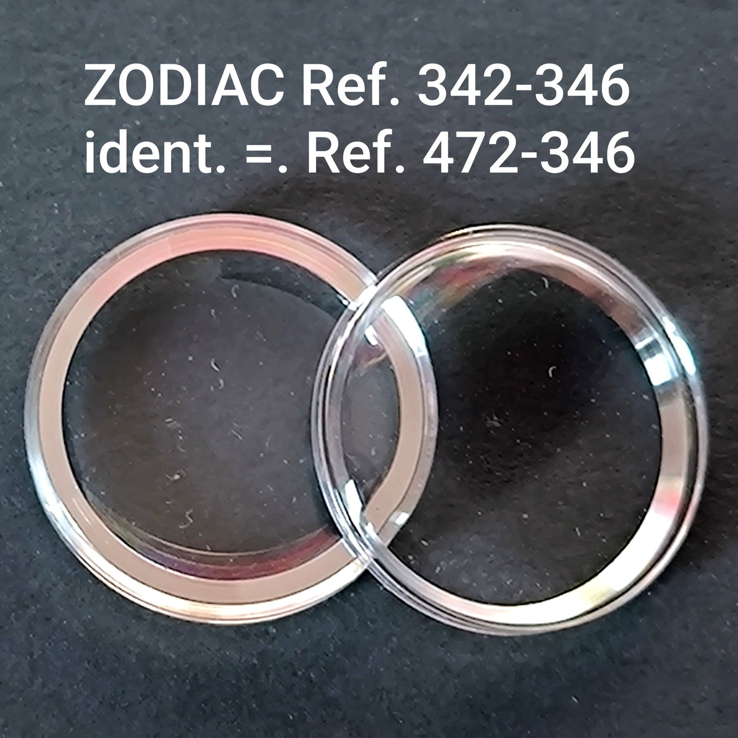 ZODIAC - orig. spez. Uhrglas - NOS - Vintage - Sea Wolf Automatic -  Ref. 342-346 ident. = 472-346