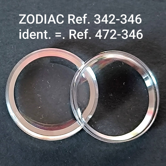 ZODIAC - orig. spez. Uhrglas - NOS - Vintage - Sea Wolf Automatic -  Ref. 342-346 ident. = 472-346