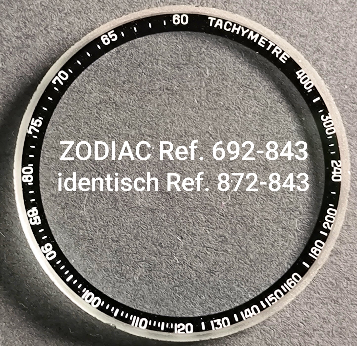 Uhrglas (NOS) für ZODIAC Super Sea Wolf Chronograph - Ref. 692-843 = ident. 872-843 - Vintage