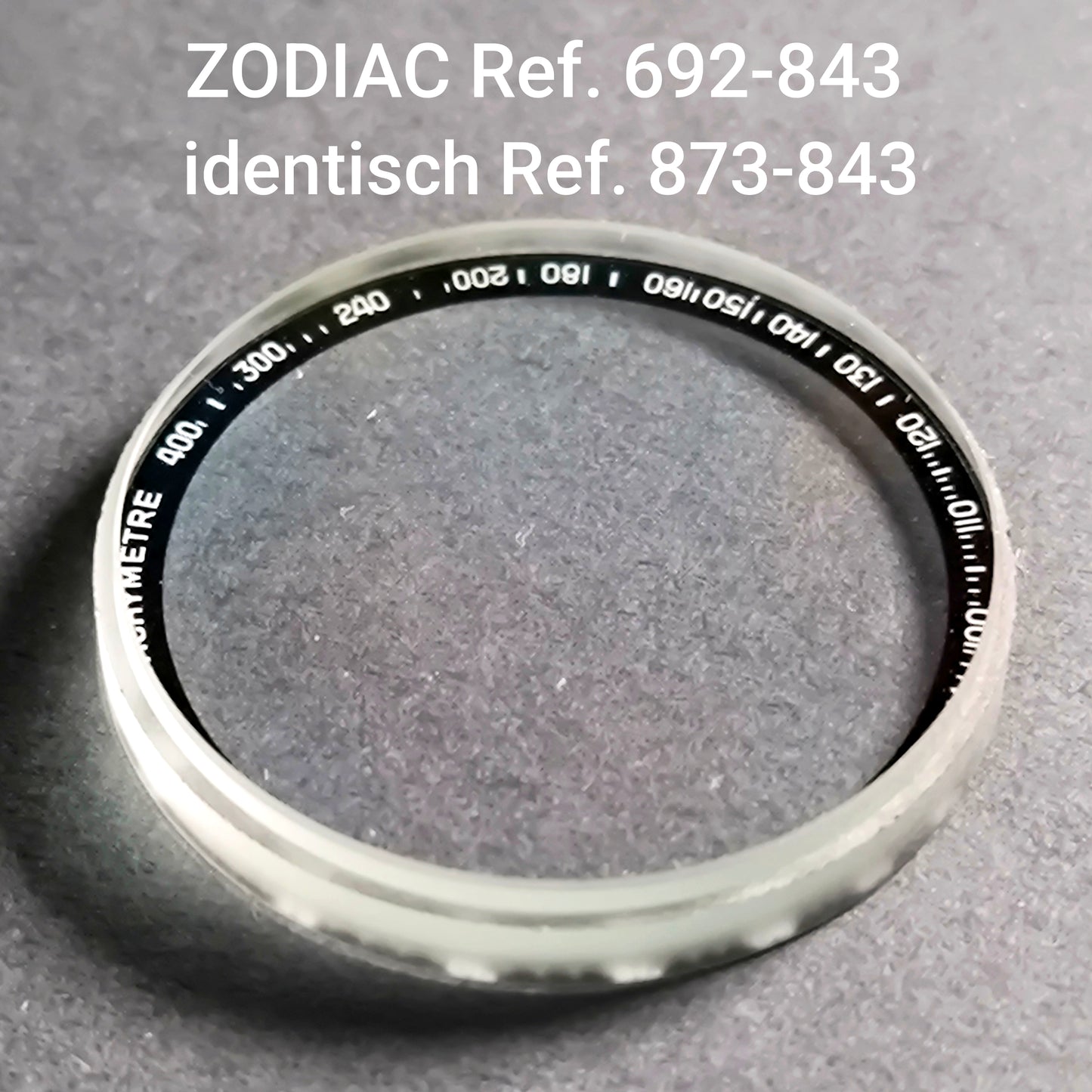 Uhrglas (NOS) für ZODIAC Super Sea Wolf Chronograph - Ref. 692-843 = ident. 872-843 - Vintage