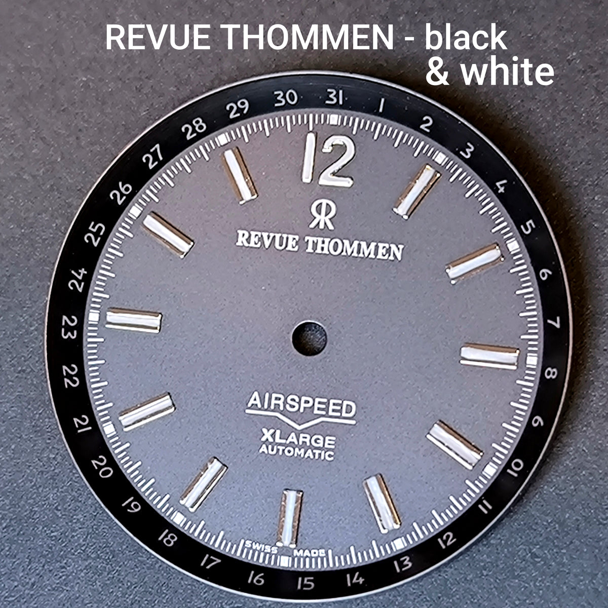 REVUE THOMMEN AIRSPEED XLARGE AUTOMATIC - ZIFFERBLATT / DIAL - für ETA Cal. 2836-2 - NOS - Durchmesser = 33,4mm