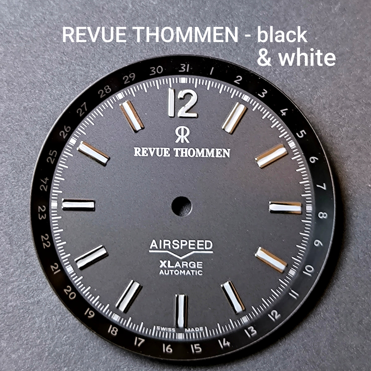 REVUE THOMMEN AIRSPEED XLARGE AUTOMATIC - ZIFFERBLATT / DIAL - für ETA Cal. 2836-2 - NOS - Durchmesser = 33,4mm