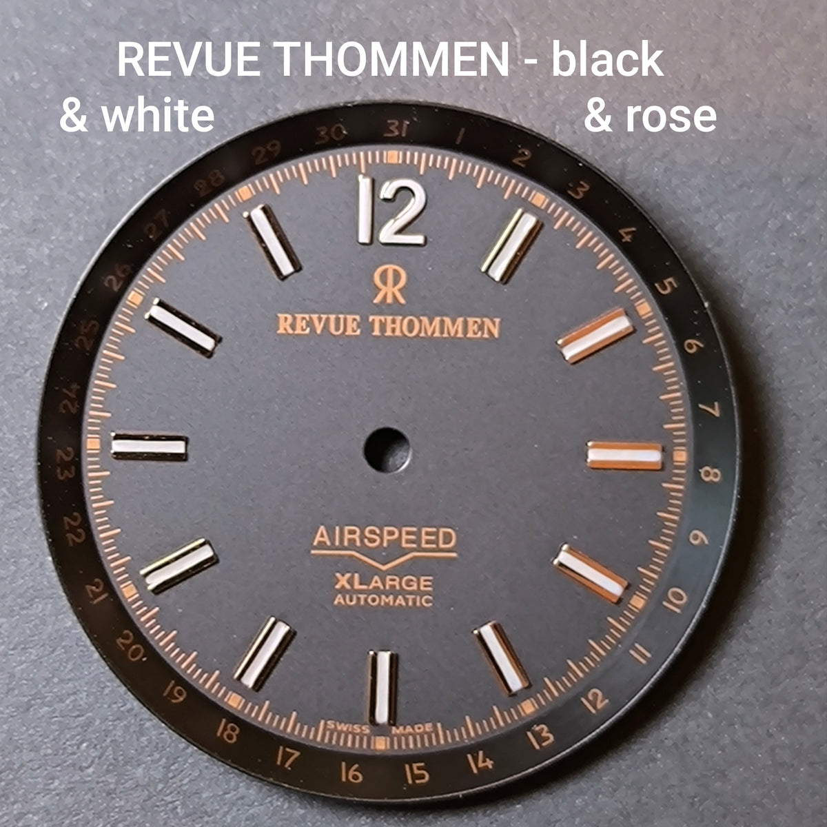 REVUE THOMMEN AIRSPEED XLARGE AUTOMATIC - ZIFFERBLATT / DIAL - für ETA Cal. 2836-2 - NOS - Durchmesser = 33,4mm