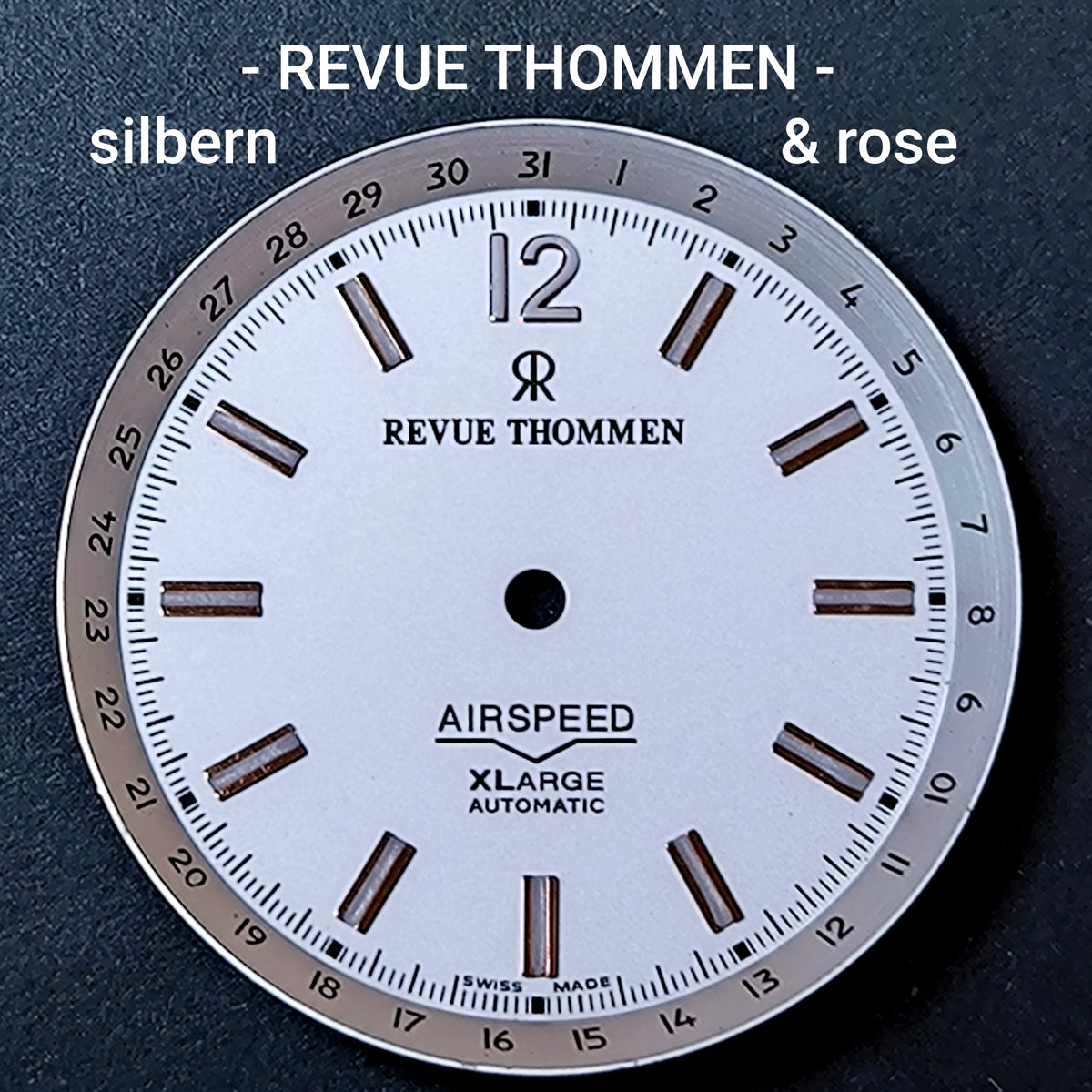 REVUE THOMMEN AIRSPEED XLARGE AUTOMATIC - ZIFFERBLATT / DIAL - für ETA Cal. 2836-2 - NOS - Durchmesser = 33,4mm
