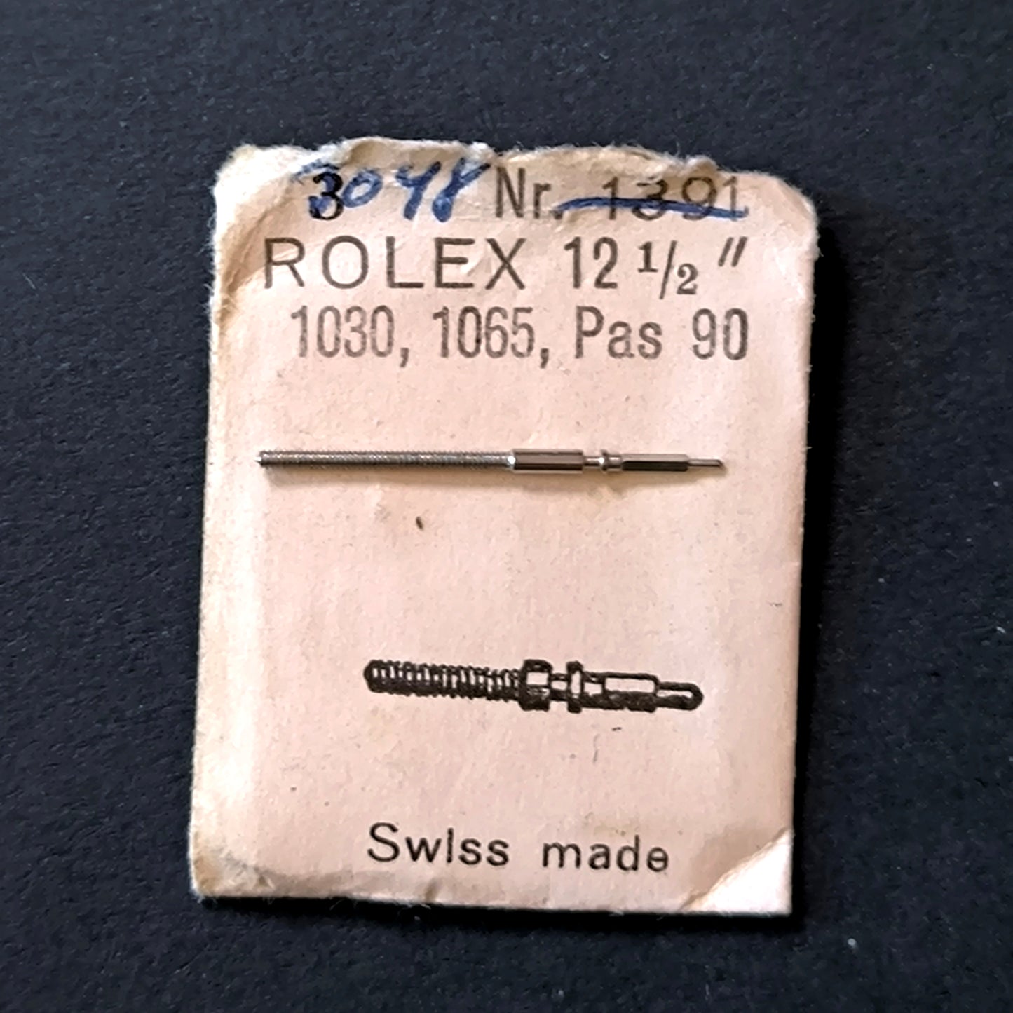 ROLEX - Cal. 1030 =ident. Cal. 1065, Pas 90 - Aufzugwelle / Winding Stem - NOS - Vintage - Part Nr. 401