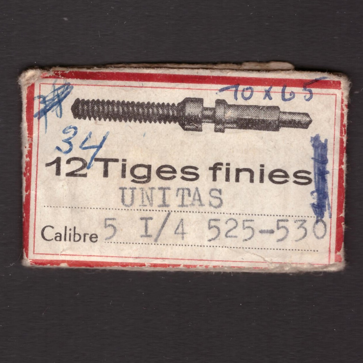 UNITAS - Cal. 525 =ident. Cal. 530 - Aufzugwelle / Winding Stem - NOS - Vintage - Part Nr. 401