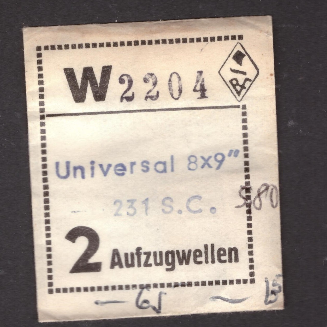 Universal - Cal. 231 S.C. - Part. 401 - Aufzugwelle / Winding Stem - NOS - Vintage
